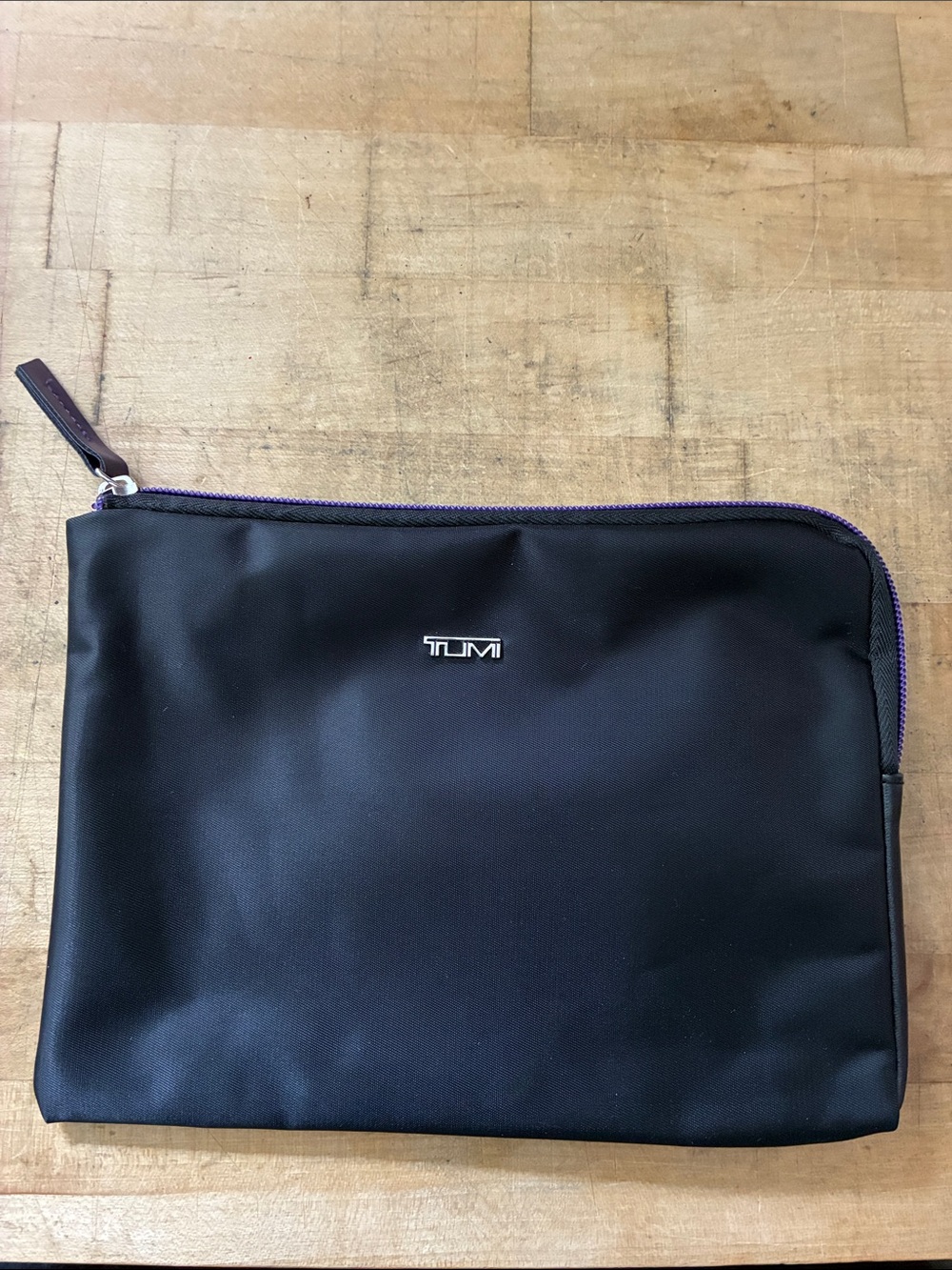 Tumi x Delta Purple Black Zip Pouch!